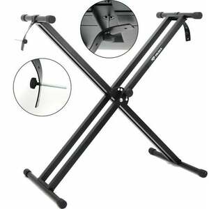 Veles-X Security Double X Keyboard Stand Stand pliant pentru claviaturi Black imagine