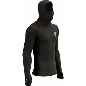 Compressport 3D Thermo UltraLight Racing Hoodie Black S Tricou cu mânecă lungă pentru alergare imagine