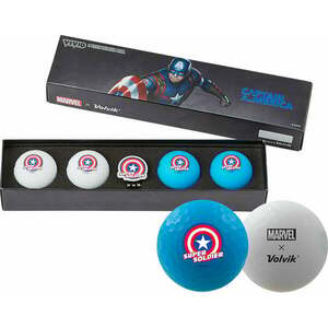 Volvik Vivid Marvel 2.0 4 Pack Golf Balls Captain America Minge de golf imagine