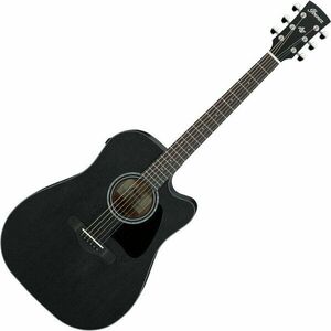 Ibanez AW1040CE-WK Weathered Black Chitară electro-acustică Dreadnought imagine