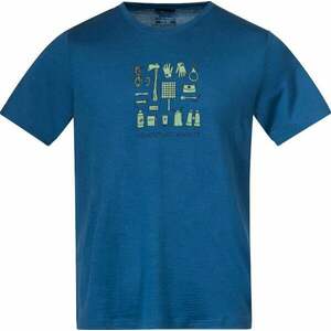 Bergans Graphic Wool Tee Men North Sea Blue/Jade Green/Navy Blue S Tricou imagine