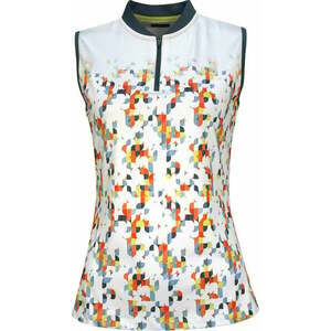 Callaway Womens Sleeveless Engineered Fading Shift Geo Alb strălucitor M Tricou polo imagine