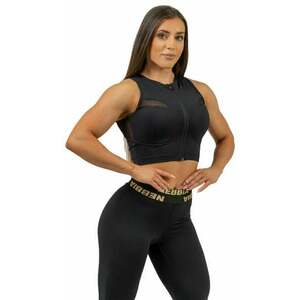 Nebbia Compression Push-Up Top INTENSE Mesh Black/Gold S Tricouri de fitness imagine