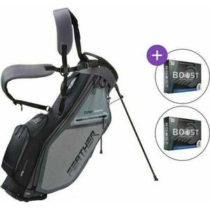 Big Max Dri Lite Feather SET Sac de golf cu stativ Grey/Black imagine