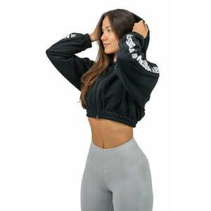 Nebbia Cropped Zip-Up Hoodie Iconic Black XS Hanorac pentru fitness imagine