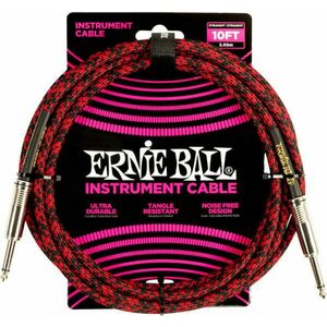 Ernie Ball Braided Straight Straight Inst Cable 3 m Drept - Oblic Cablu de instrument imagine