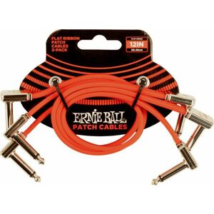 Ernie Ball 12" Flat Ribbon Patch Cable Red 3-Pack 30 cm Oblic - Oblic Cablu patch imagine