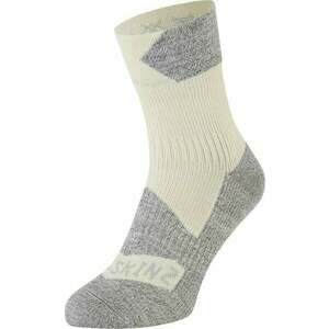 Sealskinz Bircham Waterproof All Weather Ankle Length Sock Cream/Grey Marl M Șosete ciclism imagine