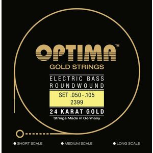 Optima 2399.M 24K Gold Strings Medium Scale Medium Corzi pentru chitare bas imagine