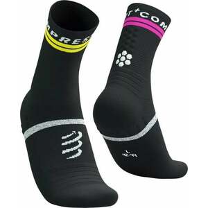 Compressport Pro Marathon V2.0 Black/Safety Yellow/Neon Pink T4 Șosete pentru alergre imagine