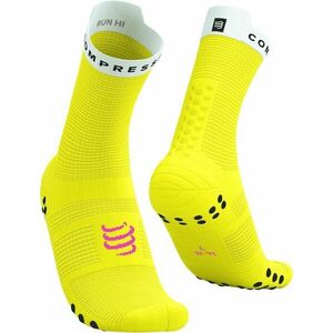 Compressport Pro Racing V4.0 Run High Safety Yellow/White/Black/Neon Pink T1 Șosete pentru alergre imagine