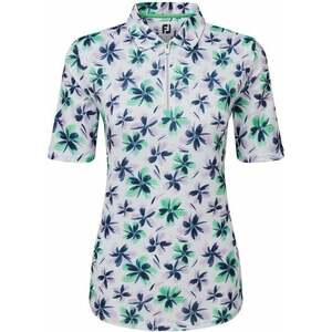 Footjoy 1/2 Zip Floral Print Lisle Lavender/Mint/Navy XS Tricou polo imagine