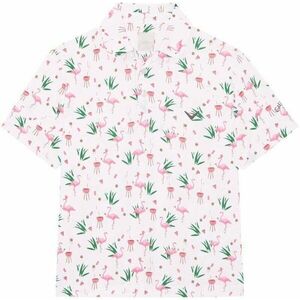 Callaway Boys All Over Flamingo Printed Alb luminos XL Tricou polo imagine