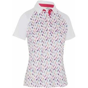 Callaway Birdie/Eagle Printed Short Sleeve Womens Alb strălucitor XL Tricou polo imagine