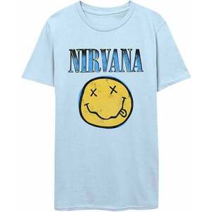 Nirvana Tricou Xerox Happy Face Blue Unisex Light Blue M imagine