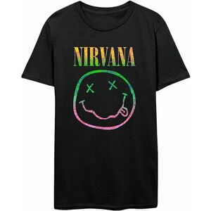 Nirvana Tricou Sorbet Ray Happy Face Unisex Black 2XL imagine