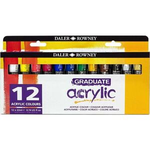 Daler Rowney Graduate Set de vopsele acrilice 12 x 22 ml imagine