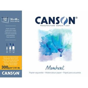 Canson Pad Montval Cold Pressed 48 x 36 cm 300 g Natural White Carnete de Schițe imagine