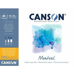 Canson Pad Montval Cold Pressed 32 x 24 cm 200 g Natural White Carnete de Schițe imagine