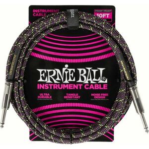 Ernie Ball Braided Instrument Cable Straight/Straight 3 m Drept - Drept Cablu de instrument imagine