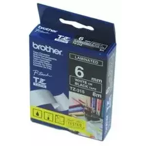 Bandă laminată Brother TZ315 8m/6mm alb/negru imagine