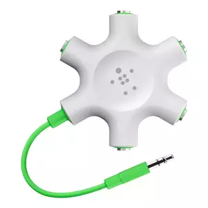 Audio Splitter Belkin RockStar 5 x 3 5mm Jack White imagine