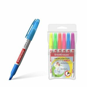 Marker evidentiator, set 6 bucati, scriere 0.6 mm si 4 mm, multicolor imagine