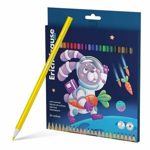 Creioane colorate Kids Jumbo Space Animals, mina 3 mm, forma triunghiulara, set 24 bucati imagine