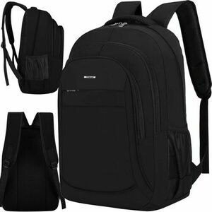 Rucsac ergonomic, capacitate 38 litri, reglabil, 2 compartimente, 2 buzunare, negru, 50x18x32 cm imagine