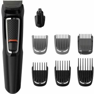 Aparat de tuns barba si parul 8 in 1 MG3730/15, lame cu ascutire automata, acumulator, 2 piepteni pentru aspect nebarbierit, 1 pieptane ajustabil pentru barba, 3 piepteni pentru par, negru imagine