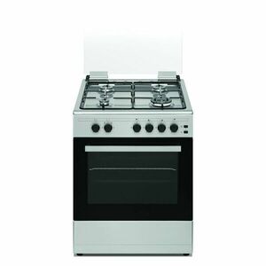 Aragaz Samus SM661XPGS, Gaz, 4 arzatoare, Arzător WOK, 55 L, Capac sticla, Grill, Timer, 60x60 cm, Inox imagine