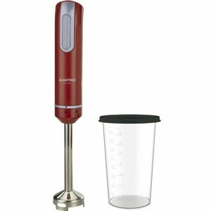 Blender Albatros B702A, 700 W, 1 viteză+funcţie Turbo, Pahar 0.8 L, Lamă şi ax din inox, Rosu/Inox imagine