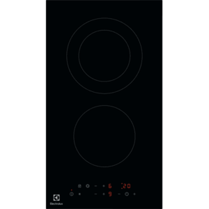 Plita incorporabila Electrolux LHR3233CK, Electrica, 2 zone de gatit, Control touch, Blocare acces copii, 29 cm, Sticla ceramica neagra imagine