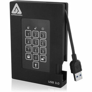 Hard Disk extern Apricorn A25-3PL256-1000, Aegis Padlock, USB 3.0, 1 TB, 2.5'', negru imagine