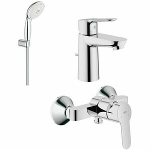 Set dus Grohe Bauedge, baterie lavoar, baterie dus, para dus (23328000+23333000+27849001), crom, 11292601 imagine