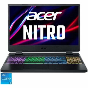 Laptop Gaming Nitro 5 AN515-58 cu procesor Intel® Core™ i5-12450H pana la 4.4 GHz, 15.6, Full HD, IPS, 144Hz, 16GB DDR5, 512GB SSD, NVIDIA® GeForce RTX™ 4060 8GB GDDR6, No OS, Black imagine