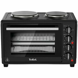 Cuptor electric Tefal Optimo OF463830, 32 L, 2 plite, 5 moduri de gatire, termostat ajustabil, tava copt, negru imagine