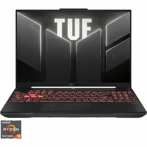 Laptop Gaming ASUS TUF A16 FA607PI cu procesor AMD Ryzen™ 9 7845HX pana la 5.2 GHz, 16, QHD+, IPS, 165Hz, 16GB, 1TB SSD, NVIDIA® GeForce RTX™ 4070 8GB GDDR6, No OS, Mecha Gray imagine