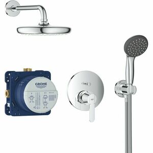 Sistem de dus Grohe Get 25220001, incastrat, monocomanda, 210 mm, para de dus, furtun, suport, crom imagine