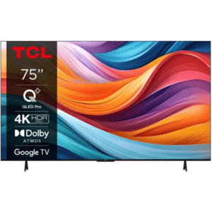 Televizor QLED TCL 75T7B, 189 cm, Smart Google TV, 4K Ultra HD, Clasa F imagine