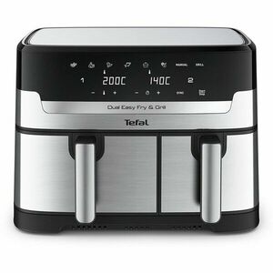 Friteuza dubla TEFAL Easy Fry&Gril EY905D10, 2.4kg, 8.3l, 2700W, negru-argintiu imagine