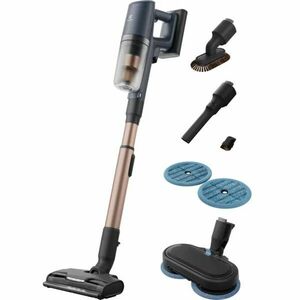 Aspirator vertical Electrolux Wet 800 EP82H25WET, autonomie pana la 90 min, 25, 2 V, 4000 mAh, putere aspirare 140 AW, ecran LCD, 3 viteze + AUTO, 0, 4 l, perie Turbo cu LED, perie mopping cu LED, stand incarcare pe podea, albastru indigo imagine