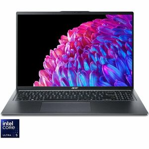 Laptop Acer Swift Go 16 SFG16-72-5795 cu procesor Intel® Core™ Ultra 5 125U pana la 4.3GHz, 16'', WUXGA IPS, 16GB LPDDR5X RAM, 1TB SSD, Intel® Graphics, No OS, Steel Gray imagine