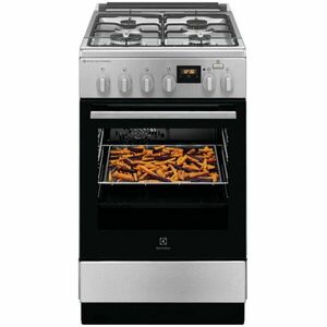 Aragaz Electrolux LKK564221X, Mixt, 4 arzatoare, Cuptor electric, Autocuratare catalitica, SteamBake, AirFry, Timer, Grill electric, Clasa A, 50 cm, Inox imagine