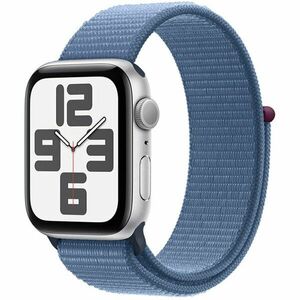 Apple Watch SE (2023), GPS, Carcasa Silver Aluminium 44mm, Winter Blue Sport Loop imagine