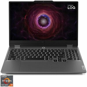 Laptop Gaming Lenovo LOQ 15ARP9 cu procesor AMD Ryzen™ 7 7435HS pana la 4.5GHz, 15.6 Full HD, IPS, 144Hz, 24GB DDR5, 512GB SSD, NVIDIA® GeForce RTX™ 4070 8GB GDDR6, No OS, Luna Grey imagine