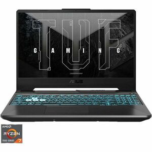 Laptop Gaming ASUS TUF A15 FA506NFR cu procesor AMD Ryzen™ 7 7435HS pana la 4.5GHz, 15.6'', Full HD, IPS, 144Hz, 16GB DDR5, 512GB SSD, NVIDIA® GeForce RTX™ 2050 4GB GDDR6, No OS, Black imagine