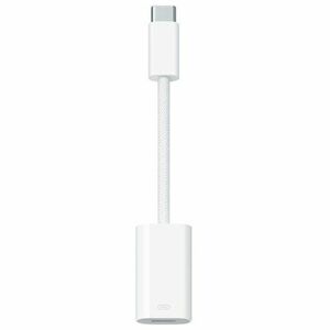 Adaptor incarcator, Apple, USB-C la Lightning, Alb imagine