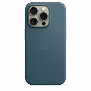 Husa de protectie FineWoven Case with MagSafe pentru iPhone 15 Pro, Pacific Blue imagine