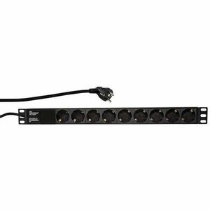 POWER DISTRIBUTION UNIT (PDU) LOGILINK 1U pentru rack 19, 9 prize Schuko, intrare Schuko, maxim 16A, cablu 2m imagine